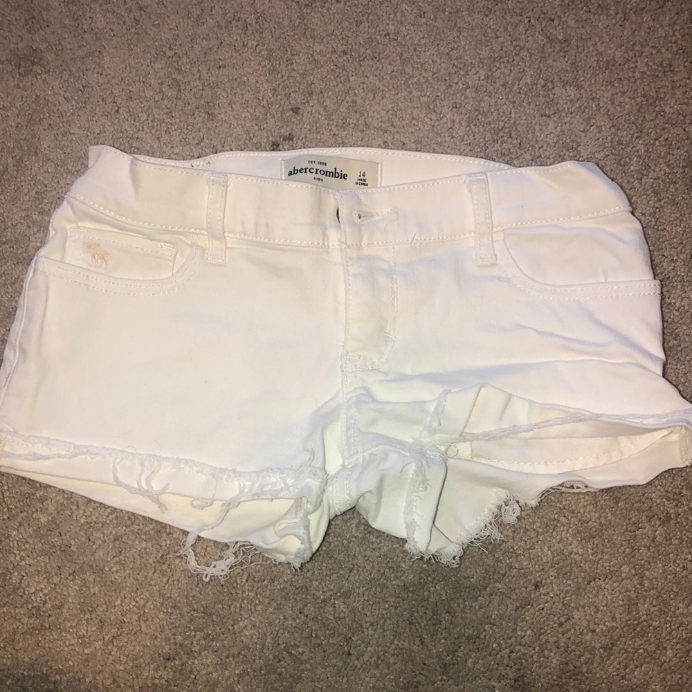 Abercrombie White Jean Shorts